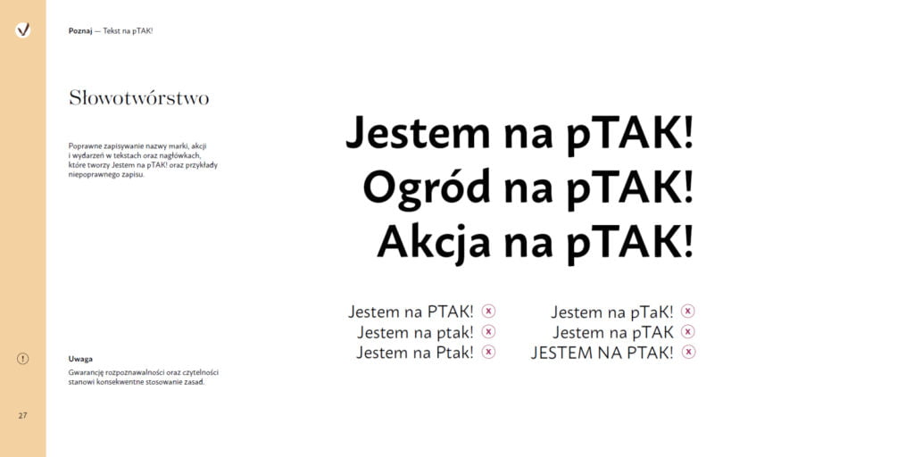 brandbook jestem na ptak nazewnictwo